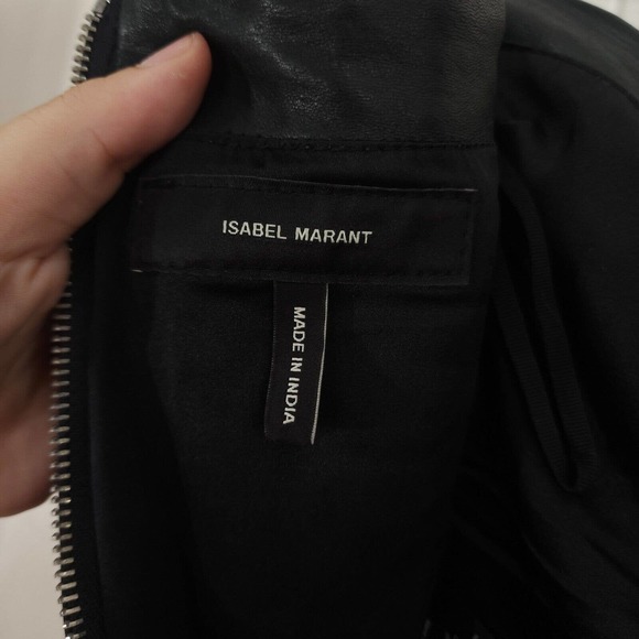 Isabel Marant Womens Dress Diana Black Lamb Leather Studded Strapless Mini Y2K 8 - Picture 10 of 12